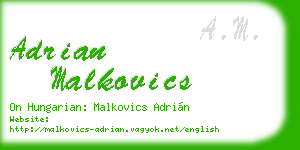 adrian malkovics business card