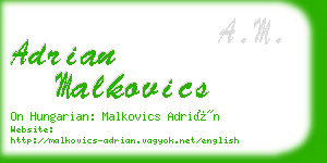 adrian malkovics business card